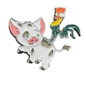 Hei Hei Pua Lapel Pin Moana Princess Pet Rooster Pig Badge Brooch Accessories